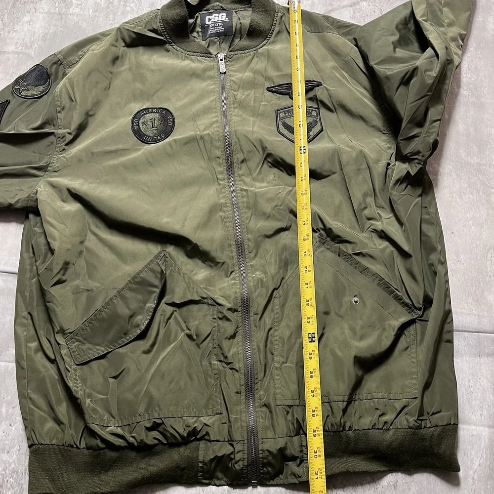 CSG Champs USA Green Flight Windbreaker Jacket Men's Size 3XL Patches - Picture 8 of 12